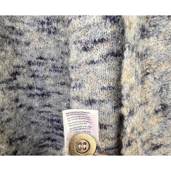 Anthropologie Pilcro Duster Cardigan Sweater Maxi Double Breasted Blue Large - Picture 16 of 16